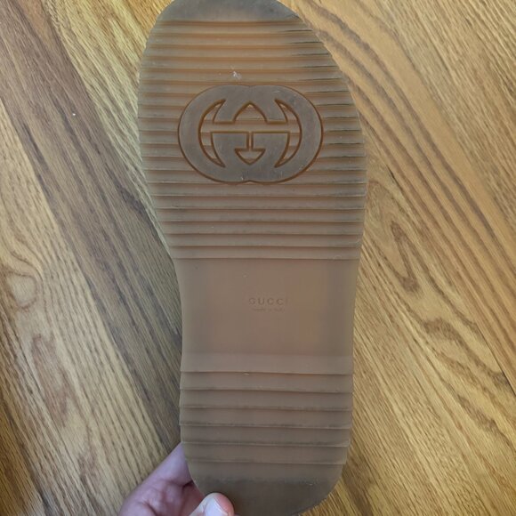 Gucci GG Monogram Platform Sandals 39.5 - Canvas and Leather WORN TWICE - Picture 9 of 12